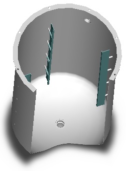 Standard baffles from a partial top view